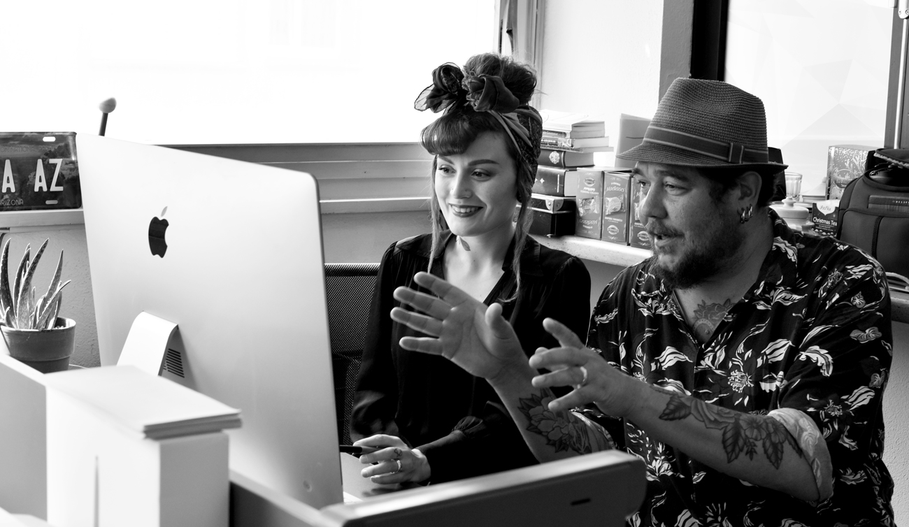 Anne Sophie et BenoÃ®t de Rous en plein travail de crÃ©ation.